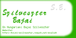 szilveszter bajai business card